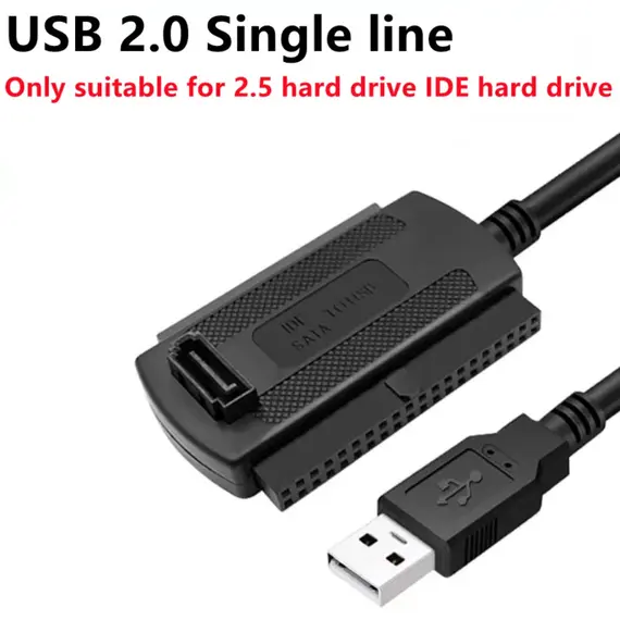 3 in 1 IDE SATA to USB Adapter Cable USB to SATA IDE Converter for 2.5 3.5 Inch SSD HDD with AC Adapter Support Windows MAC OS