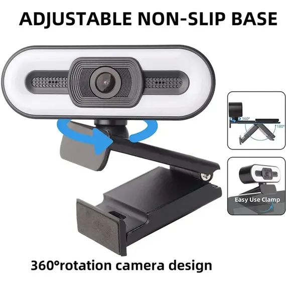 Portable Full HD 1080P 2K 4K Webcam PC Laptop Auto Focus Webcam Live Streaming Flexible with Microphone Live Broadcast withLight