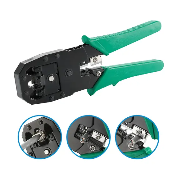 RJ45 Crimper Lan Tester Tool Set Ethernet Cable Stripper Punch Down Tool RJ45 RJ11 Connectors 12 in 1 Cabling Repair Set