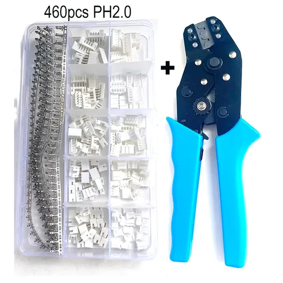460PCS JST XH2.54 XH 2.54mm PH2.0 Wire Cable Connector 2/3/4/5/6 Pin Pitch Male Female Plug Socket Terminal Plier Set