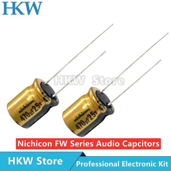 10pcs NICHICON FW Series Electrolytic Capacitors HIFI Audio Capacitor 6.3V 16V 25V 35V 50V 63V 100V 1UF 10UF 220UF 330UF 470UF