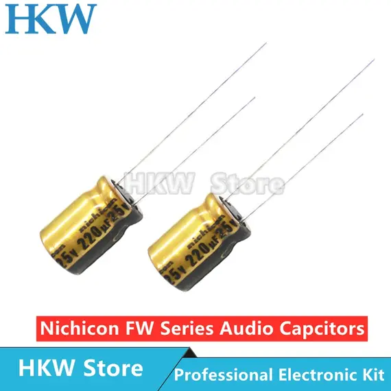 10pcs NICHICON FW Series Electrolytic Capacitors HIFI Audio Capacitor 6.3V 16V 25V 35V 50V 63V 100V 1UF 10UF 220UF 330UF 470UF