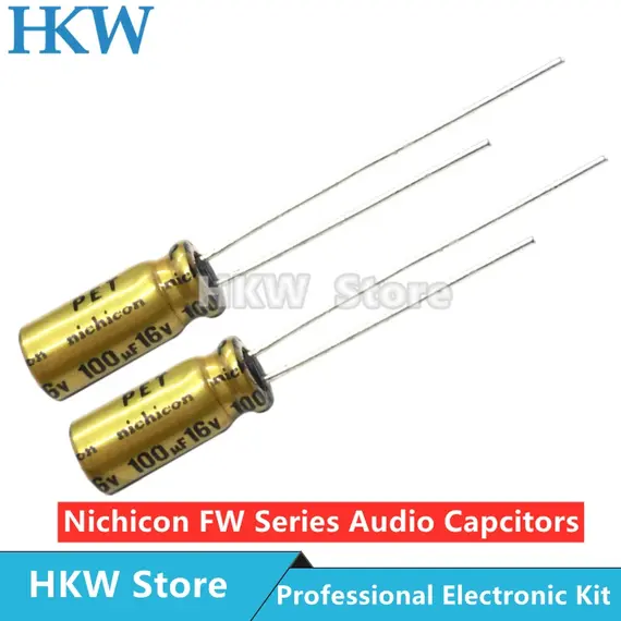 10pcs NICHICON FW Series Electrolytic Capacitors HIFI Audio Capacitor 6.3V 16V 25V 35V 50V 63V 100V 1UF 10UF 220UF 330UF 470UF