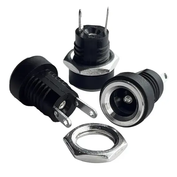 10/50PCS 5/10Pcs DC Power Supply Jack Socket Female Panel Mount Connector 5.5 2.1mm Plug Adapter 5.5x2.1 DC-022B