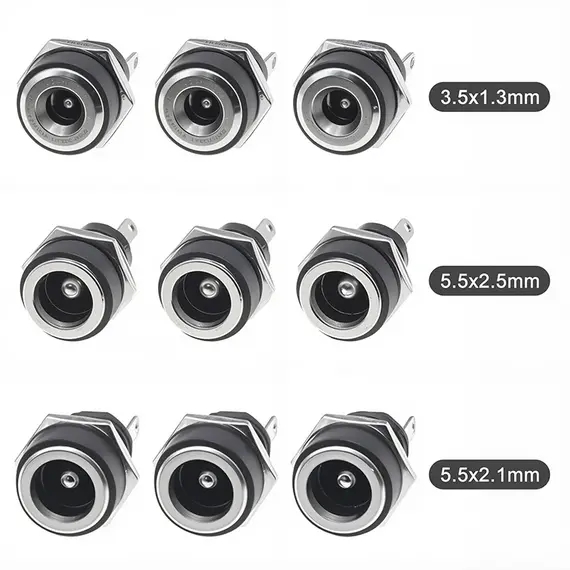 10/50PCS 5/10Pcs DC Power Supply Jack Socket Female Panel Mount Connector 5.5 2.1mm Plug Adapter 5.5x2.1 DC-022B