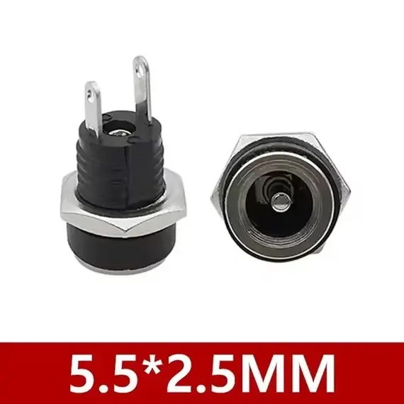10/50PCS 5/10Pcs DC Power Supply Jack Socket Female Panel Mount Connector 5.5 2.1mm Plug Adapter 5.5x2.1 DC-022B