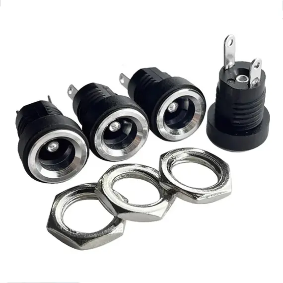 10/50PCS 5/10Pcs DC Power Supply Jack Socket Female Panel Mount Connector 5.5 2.1mm Plug Adapter 5.5x2.1 DC-022B
