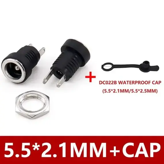 10/50PCS 5/10Pcs DC Power Supply Jack Socket Female Panel Mount Connector 5.5 2.1mm Plug Adapter 5.5x2.1 DC-022B
