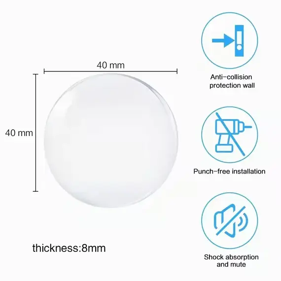 Round Self-Adhesive Clear Door Stopper Rubber Damper Buffer Cabinet Muffler Wall Protector Door Handles Bumper Protective Plug