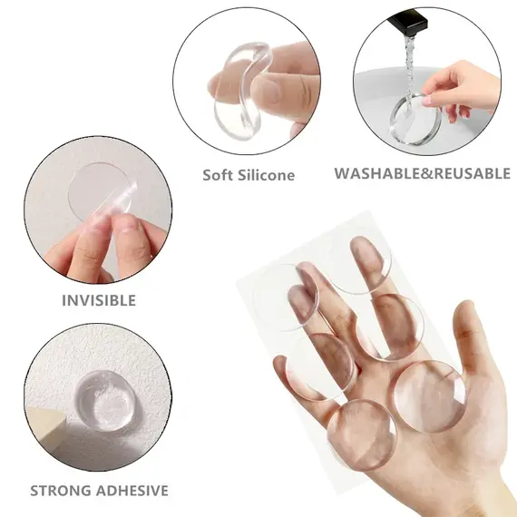 Round Self-Adhesive Clear Door Stopper Rubber Damper Buffer Cabinet Muffler Wall Protector Door Handles Bumper Protective Plug
