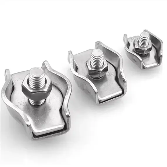 1-5pcs Waterproof Stainless Steel Wire Rope Clips Single/Double Grips Cable Clamps Chuck Lock M2-M6 Cable Wire Hardware Fastener