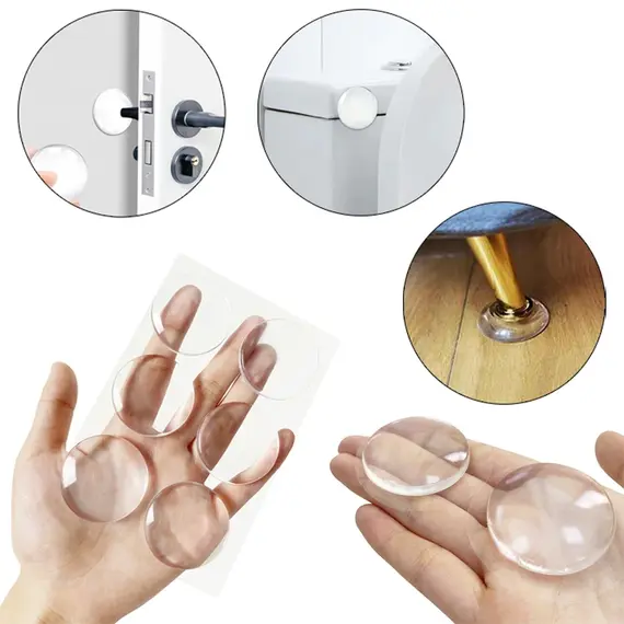 Round Self-Adhesive Clear Door Stopper Rubber Damper Buffer Cabinet Muffler Wall Protector Door Handles Bumper Protective Plug
