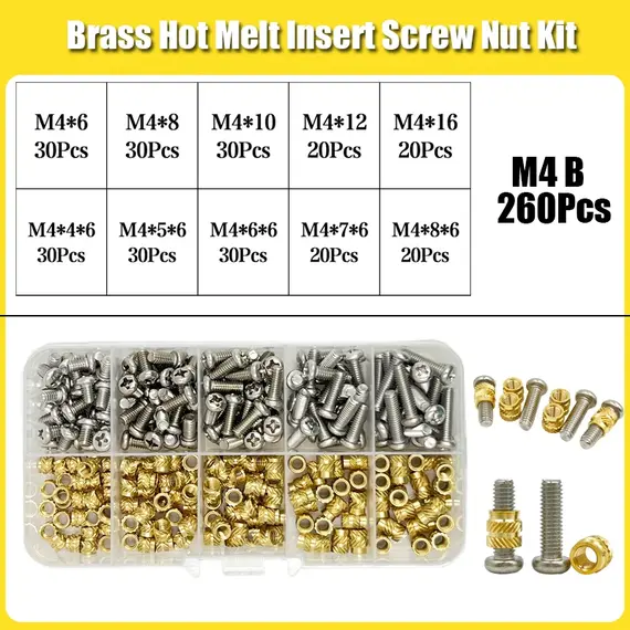 Heat Insert Nut Stainless Screw TS100 Soldering Iron Tip Insert Internal Thread Head  Brass Hot Melt Insert Nuts Bolt Insertion