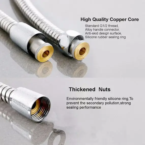 Flexible Stainless Steel Plumbing Hose Shower Head Tube Flexible Bathroom Pipe 1-3m Bath Accessories