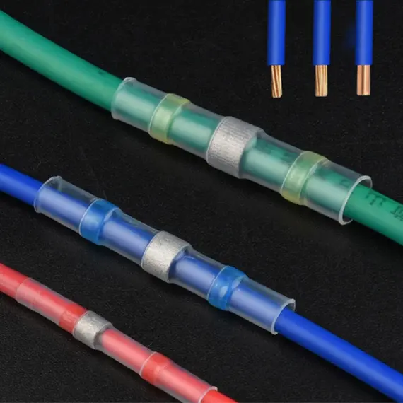 SST Heat Shrinkable Tube Waterproof Solder Ring Wire Connectors 5/10/30/50PCS Awg22-18 Butt Bushing Electrical Splice Terminal