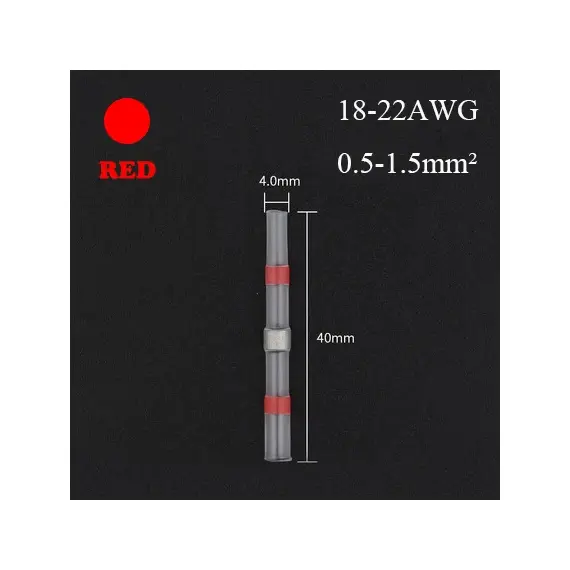 SST Heat Shrinkable Tube Waterproof Solder Ring Wire Connectors 5/10/30/50PCS Awg22-18 Butt Bushing Electrical Splice Terminal