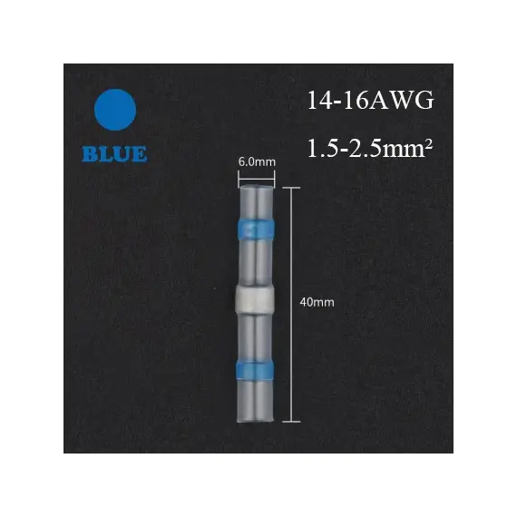 SST Heat Shrinkable Tube Waterproof Solder Ring Wire Connectors 5/10/30/50PCS Awg22-18 Butt Bushing Electrical Splice Terminal