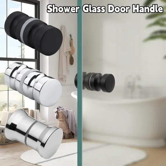 Stylish Shower Glass Door Handle,Sliding Shower Doors Knob,Double Sided Pull Hardware Replacement Parts for Bathroom Glass Doors