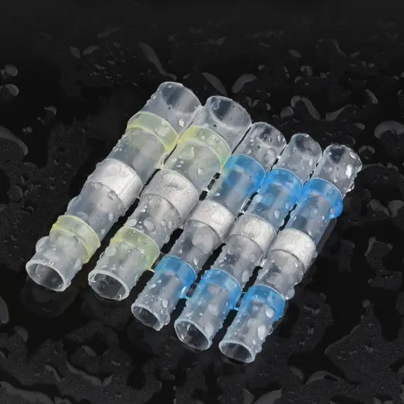 SST Heat Shrinkable Tube Waterproof Solder Ring Wire Connectors 5/10/30/50PCS Awg22-18 Butt Bushing Electrical Splice Terminal