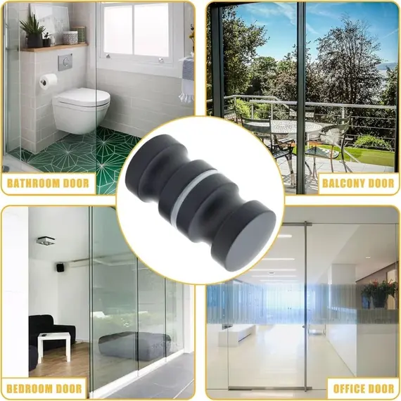 Stylish Shower Glass Door Handle,Sliding Shower Doors Knob,Double Sided Pull Hardware Replacement Parts for Bathroom Glass Doors