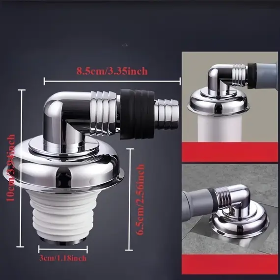 Washing Machine Floor Drain Connector, Drain Pipe, Prevent Sewer Odor And Overflow, Bathroom Tee Cover