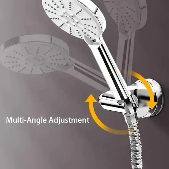 1PC Round Shower Head Holder Adjustable Wall Mounted Shower Support Self-Adhesive Showerhead Handheld Bracket Bathroom Base