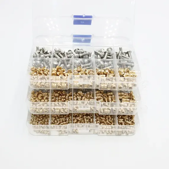 Brass Insert Nut and Stainless Steel Screw Kit M2 M3 M4 Threaded Heat Set Inserts Printing 3D Copper Hot Melt Nuts Machine Bolt