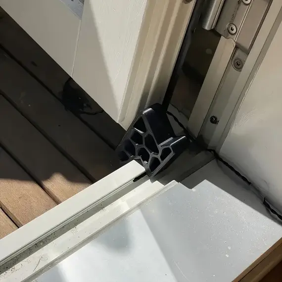 1/2/4pcs Heavy Duty Non Slip Window/Balcony Door Stop with Track Lock - Easy To Install Remove, Anti-Wind Holder Honeycomb Hole
