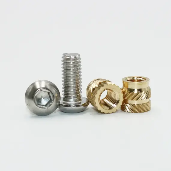 Brass Insert Nut and Stainless Steel Screw Kit M2 M3 M4 Threaded Heat Set Inserts Printing 3D Copper Hot Melt Nuts Machine Bolt