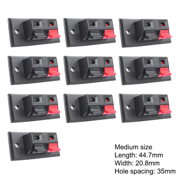 10 PCS Plastic 2/4 Positions Connector Terminal Push In Jack Spring Load Audio Speaker Terminals Breadboard Amplifier Test Clip