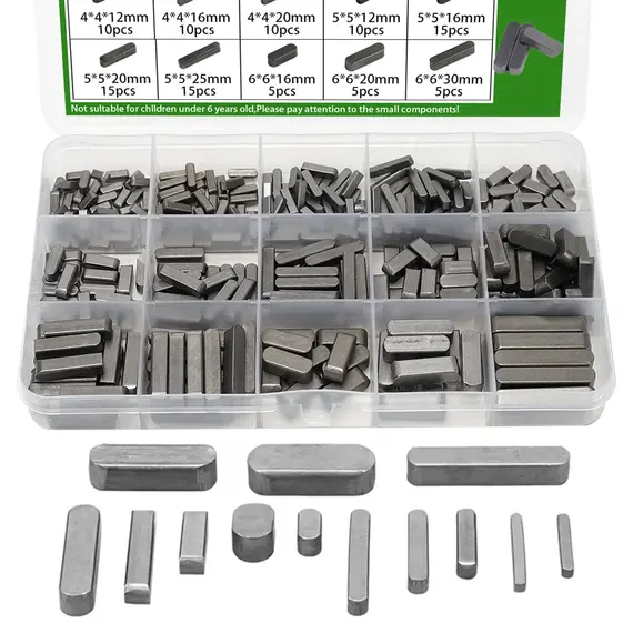 190pcs Carbon Steel Type A Flat Key, Parallel Pin, Square Pin, Cross Pin, Finished Flat Key Pin, Double Round Key Bar Pin.
