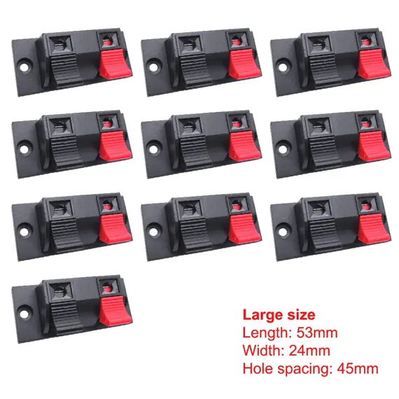 10 PCS Plastic 2/4 Positions Connector Terminal Push In Jack Spring Load Audio Speaker Terminals Breadboard Amplifier Test Clip