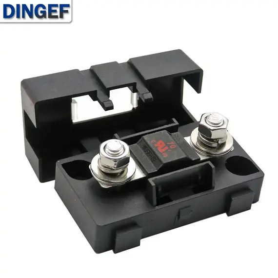 1Set(2PCS) ANS Trumpet Fork Plug Fuse 32V 40A 50A 60A 70A 80A 100A 125A 150A 200A Bolt Fixed Insurance + ANS-8 Safety Plate Base