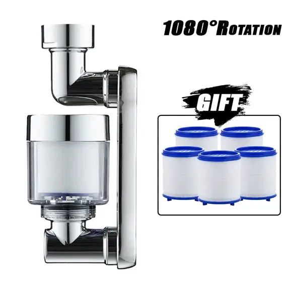1080 ° Rotatable Extension Conventional Filter Faucet Nozzle Universal Bathroom Faucet Extension Adapter Aerator Faucet Extender