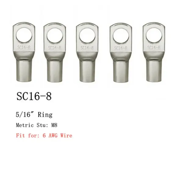 20PCS 4-25mm Assortment Tinned Copper Lugs Ring Crimp Terminals Battery Wire Welding Cable Connectors Kit