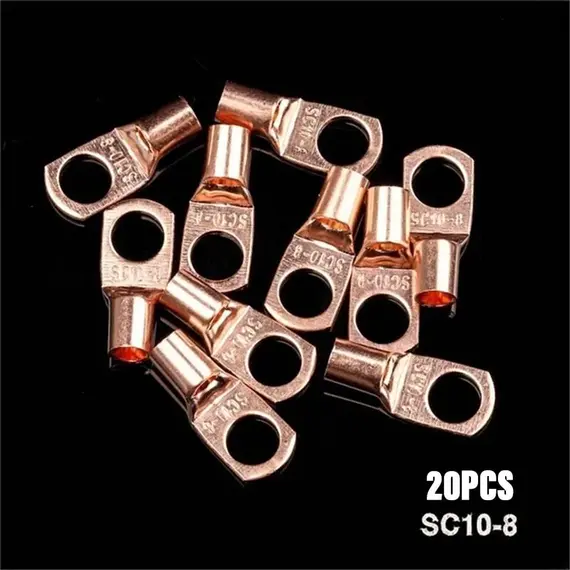 20PCS 4-25mm Assortment Tinned Copper Lugs Ring Crimp Terminals Battery Wire Welding Cable Connectors Kit