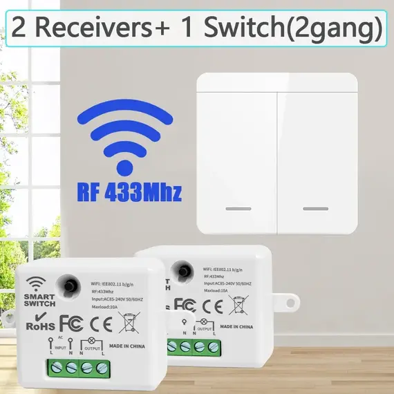 RF 433Mhz Remote Control Wireless Light Wall Switch  Interruptor Smart Lighting Switch For Lamp LED 10A 110V 220V