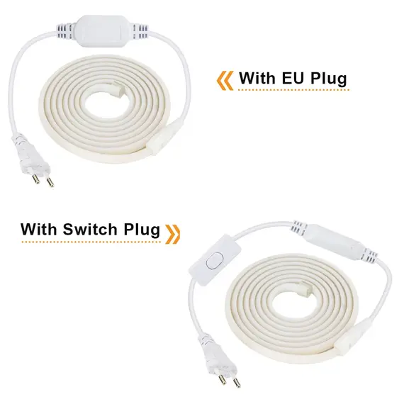 AU/EU Power Plug for 220V 288 LEDs/m COB LED Strip Connector Supply Plug with ON/OFF Button Switch Cable Light Accessories Plug