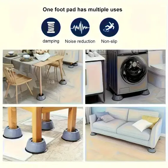 Anti Vibration Pads for Washing Machine,Universal Shock Absorber Feet,Non Slip Washer Dryer Pedestal,Noise Cancelling Furniture