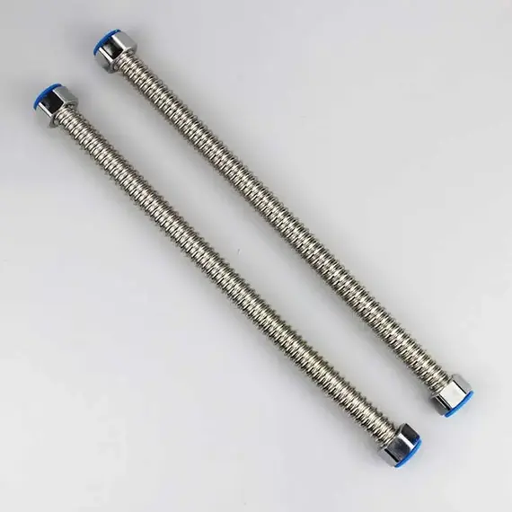 2pcs G1/2"G3/4"G1"  Stainless Steel Corrugated Water Hard Pipe Hose 20-200cm