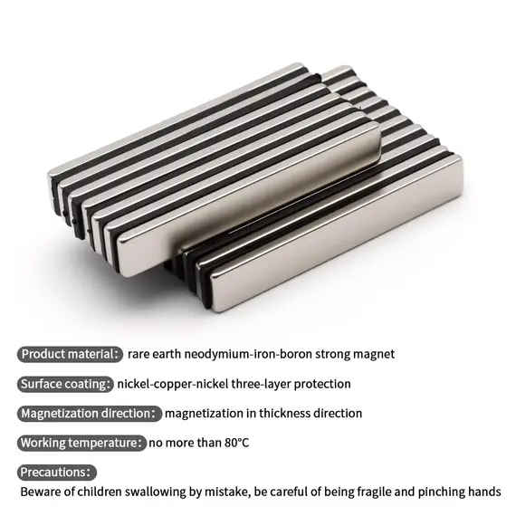 60x10x3mm Super Strong Neodymium Magnet N35 NdfeB Permanent Magnetic imanes Block Powerful Magnets Refrigerator
