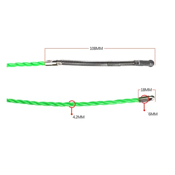 4.2mm Cable Push Puller Fiberglass Duct Rodder Fish Tape Electrical Wall Wire Cable Guide Device Aid Tool 5/10/15/20/25/30M