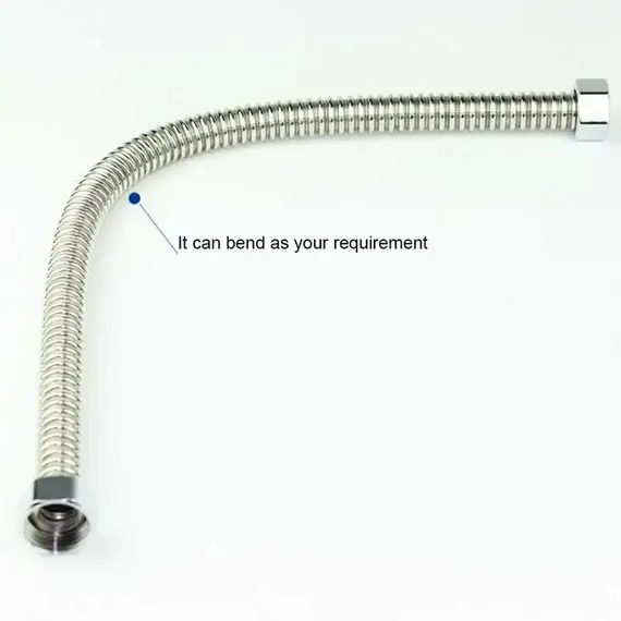 2pcs G1/2"G3/4"G1"  Stainless Steel Corrugated Water Hard Pipe Hose 20-200cm