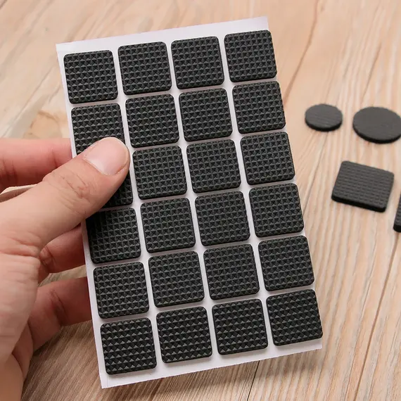 Rubber Pads For Chair Legs 1-24pcs Anti Slip Mat Bumper Damper Non-Slip Round Square Self Adhesive Table Feet Protector Hardware