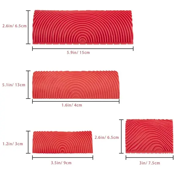 2Pcs/set Rubber Roller Brush  Painting Tools Imitation Wood Graining Wall Painting Home Decoration Art Embossing DIY Graining