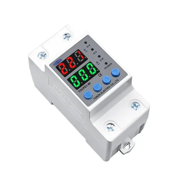 TOMZN DIN Rail 230V Adjustable Over Voltage And Under Voltage Protective Device Protector Relay TOVPD1-63-EC Colourful