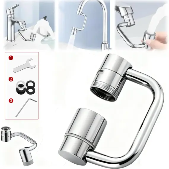 2/1Pcs 1080 Degree Swivel Stainless Steel Kitchen Faucet Extender Universal Dual Mode Bathroom Sink Accessories with Adapter