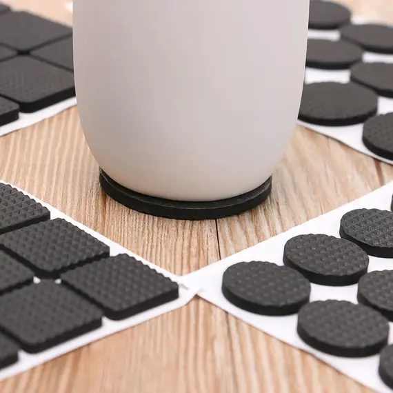 Rubber Pads For Chair Legs 1-24pcs Anti Slip Mat Bumper Damper Non-Slip Round Square Self Adhesive Table Feet Protector Hardware