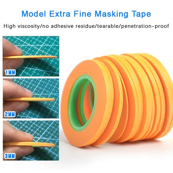Wide 1mm/2mm/3mm Model Spraying Coating Color Ultra Tape Fine DIY Special Masking 18m Model Covering Tape