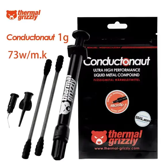 High Thermal Conductivity Liquid Metal Thermal Paste for Cooling The CPU GPU Thermal Grizzly Conductonaut 73W/mk